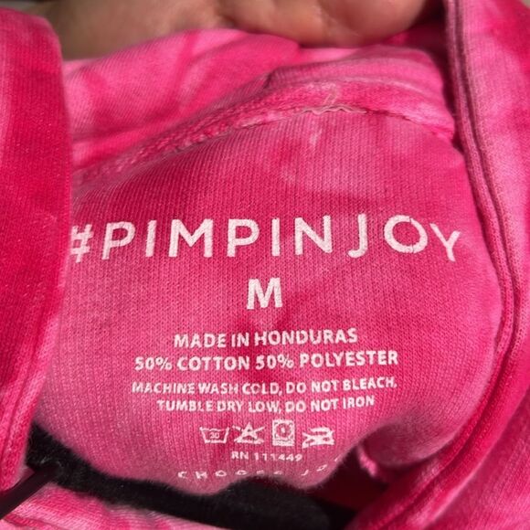 PIMPINJOY TIE DYE UNISEX HOODIE medium - PINK pre loved - Picture 4 of 4